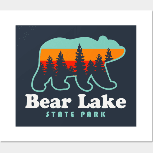 Bear Lake Utah State Park Bear Retro Sunset Posters and Art